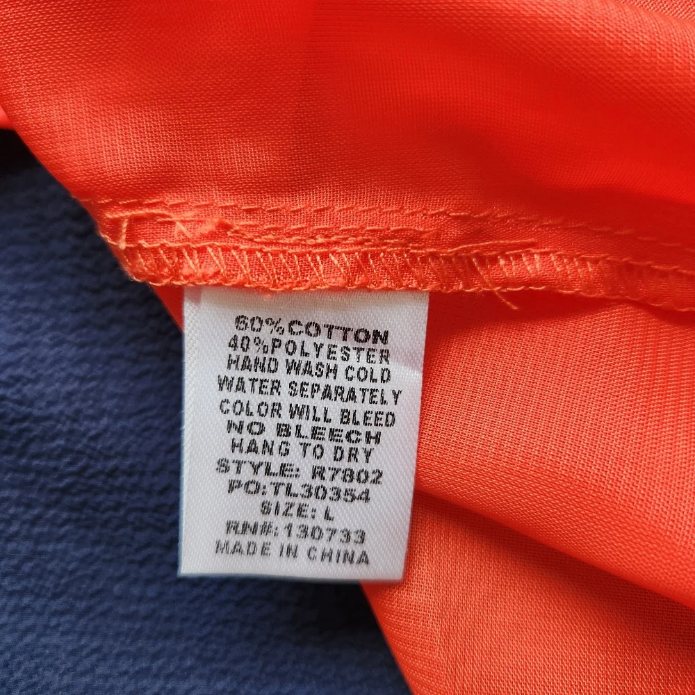 Umgee The Virginia Shift Dress Pleated Sleeveless Orange Navy Blue New Large - Picture 12 of 15